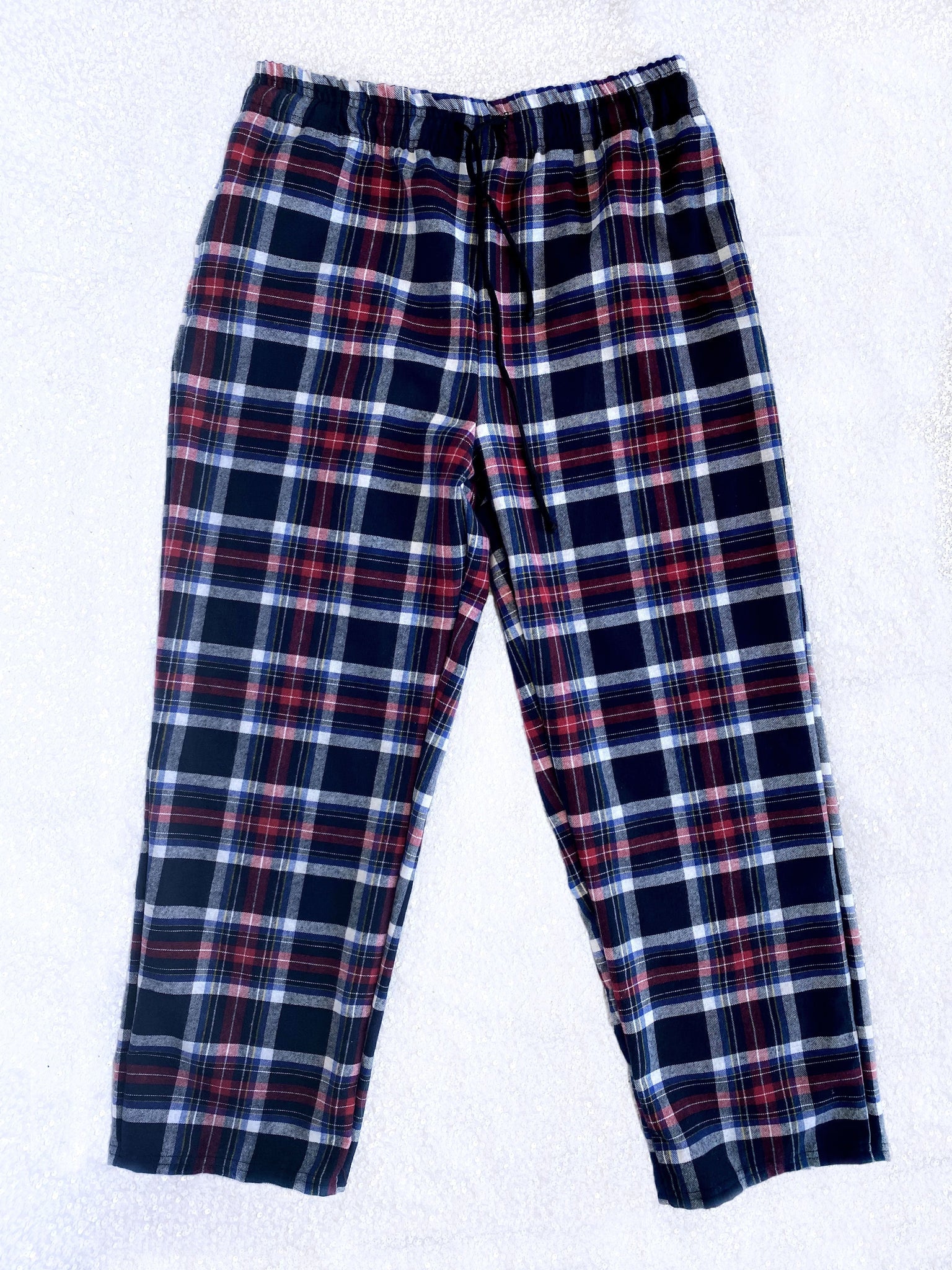 Red Black White PJ Adult Pajama Plaid Pants
