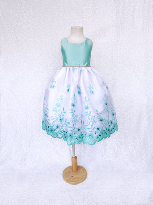 Andy Brokee Floral Embroidery Pink Blush Rhinestone Gown