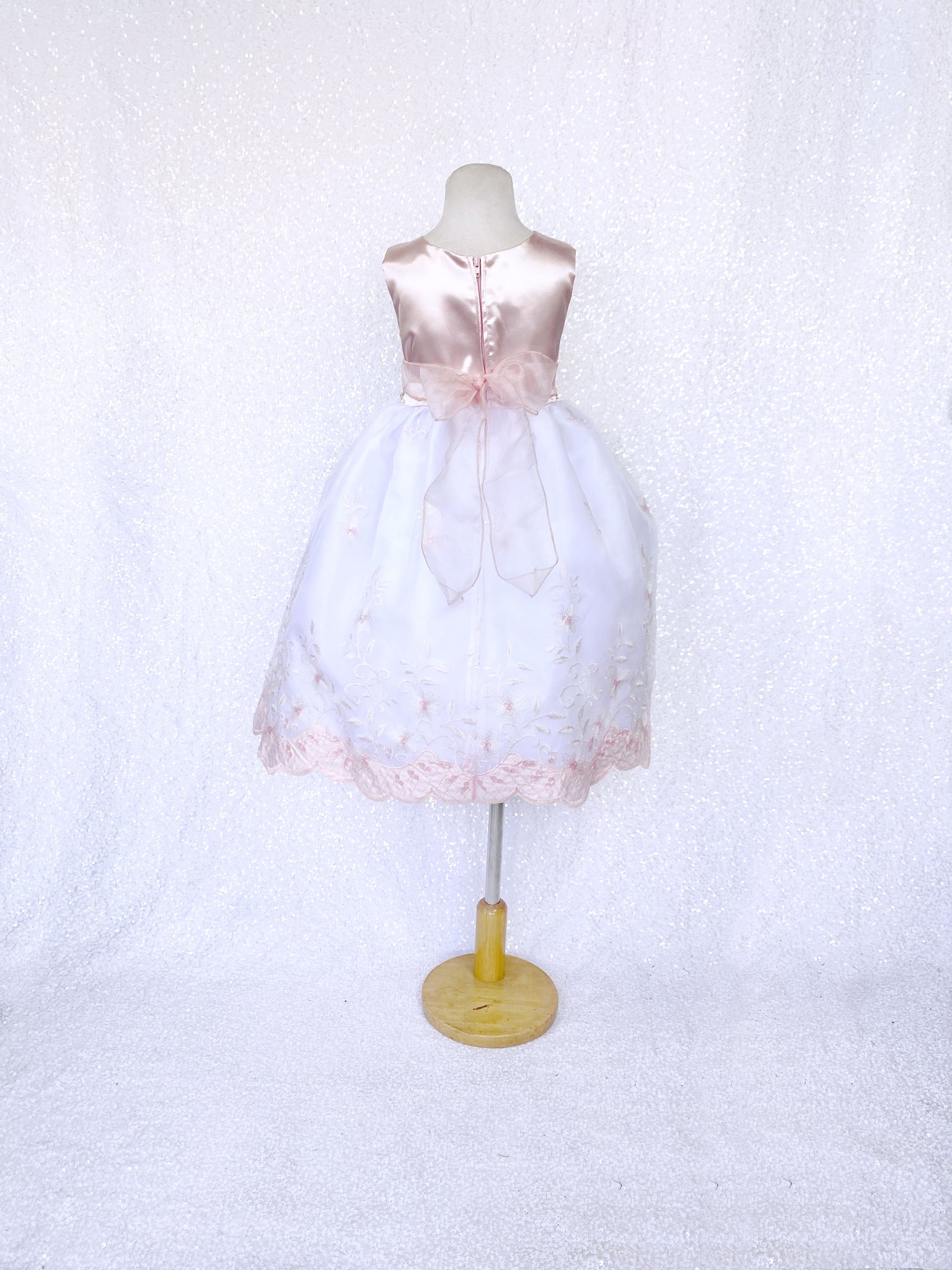 Andy Brokee Floral Embroidery Pink Blush Rhinestone Gown