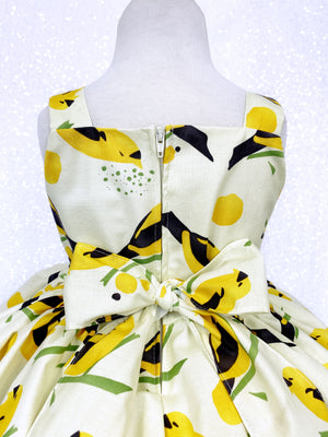 Spring Yellow Bird Knee Length Sleeveless Gown
