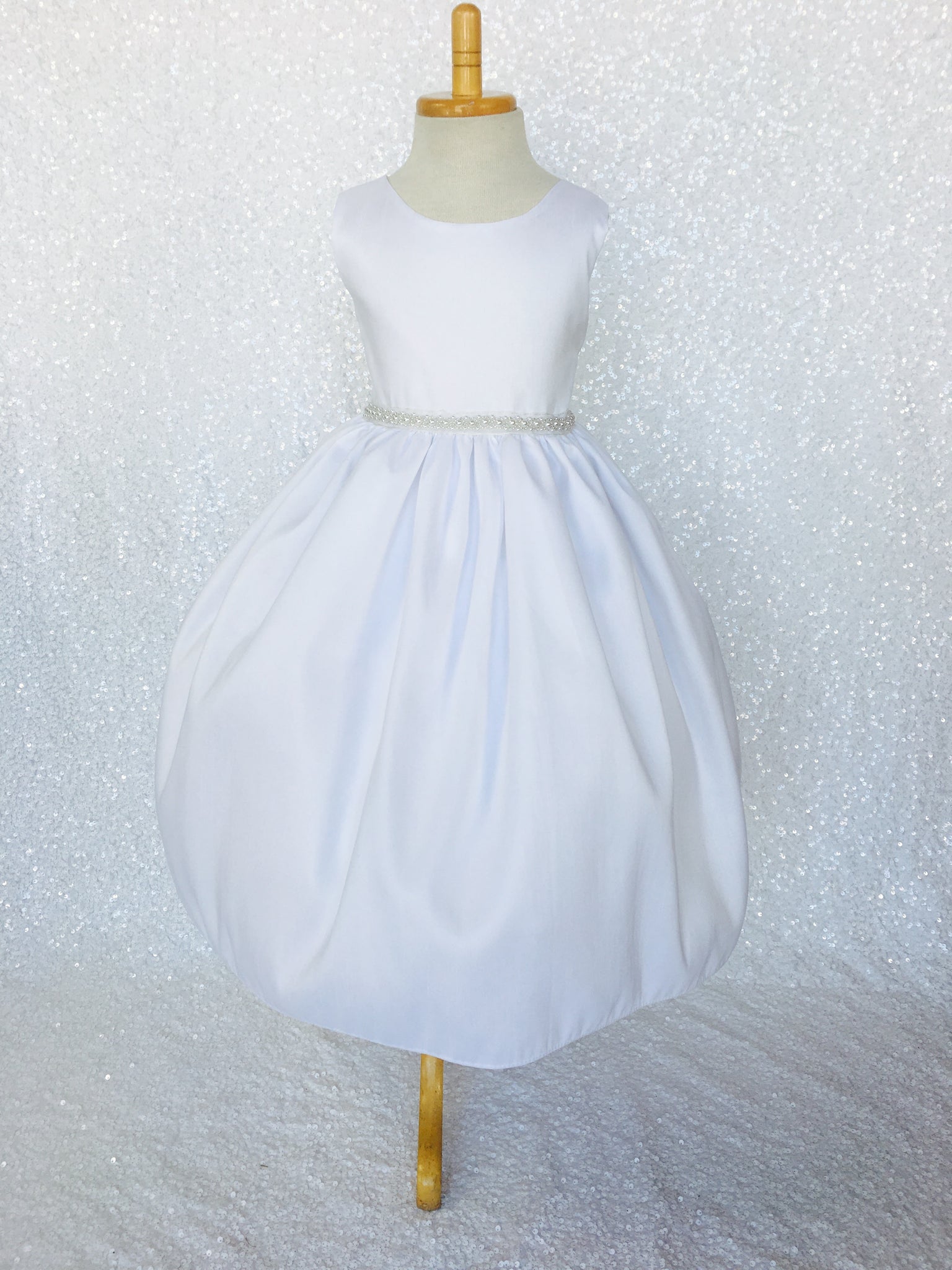 Ivory Vintage Shantung Pearl Off White Dress