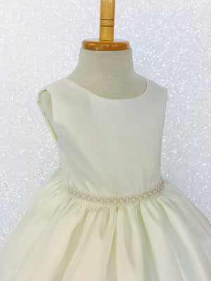 Ivory Vintage Shantung Pearl Off White Dress