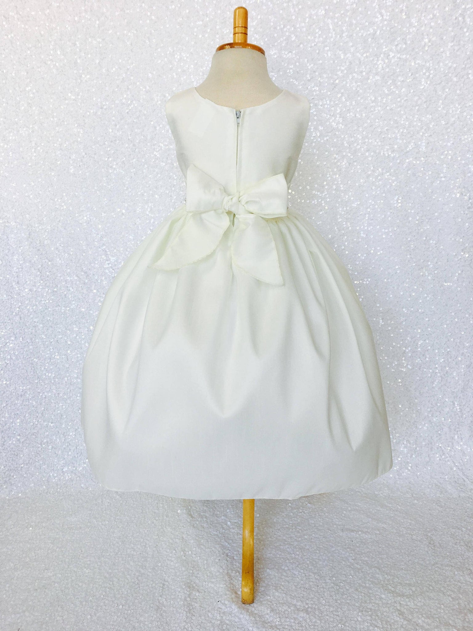 Ivory Vintage Shantung Pearl Off White Dress