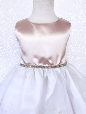 Andy Brokee Floral Embroidery Pink Blush Rhinestone Gown
